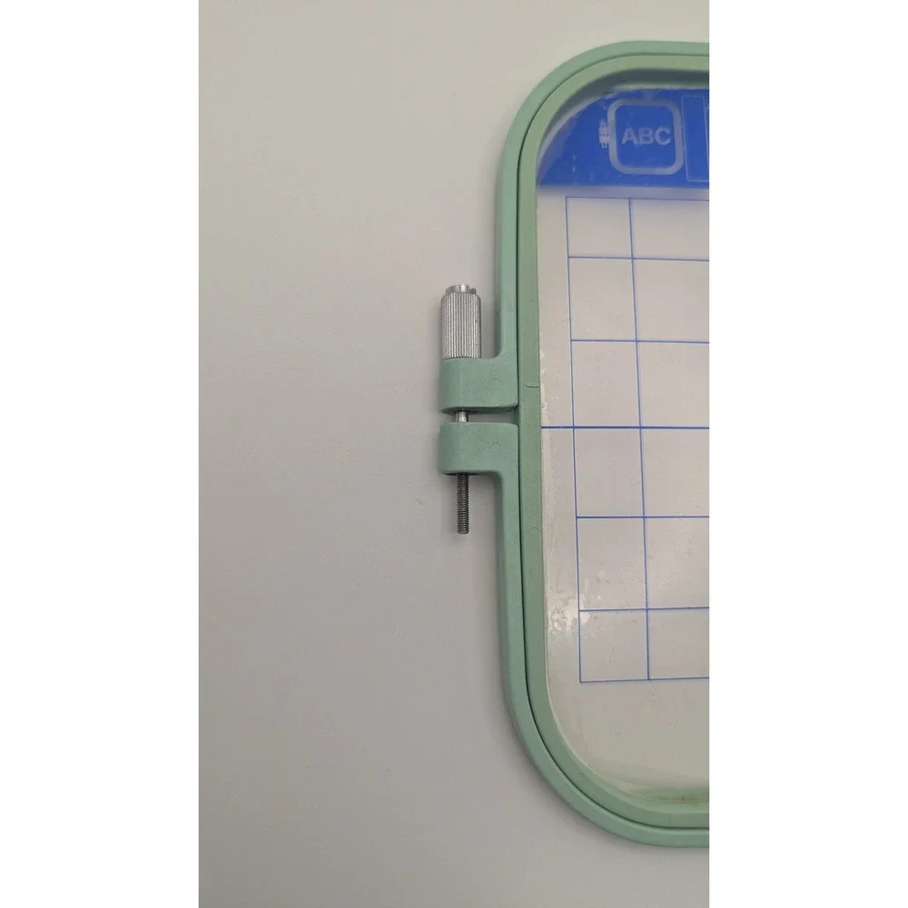 Mint Green Embroidery Machine Hoop with ABC Alignment‎ Grid Template Crafting